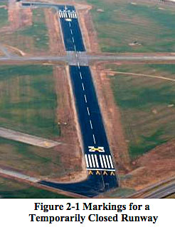 FAA runway markings for a temporariy closed airport runway